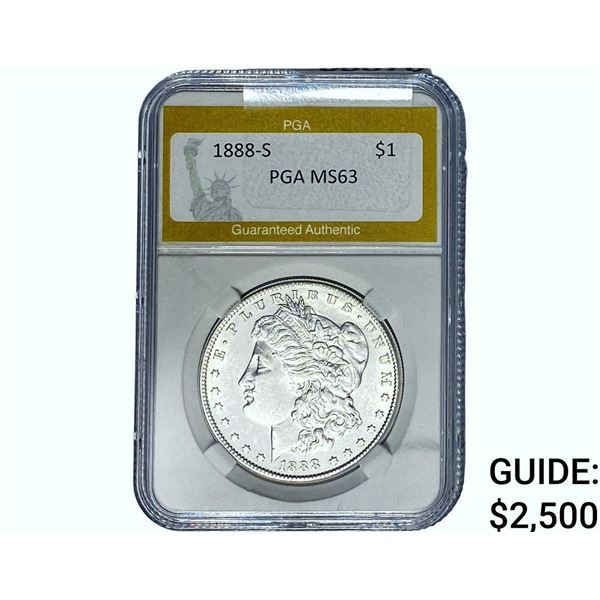 1888-S Morgan Silver Dollar PGA MS63