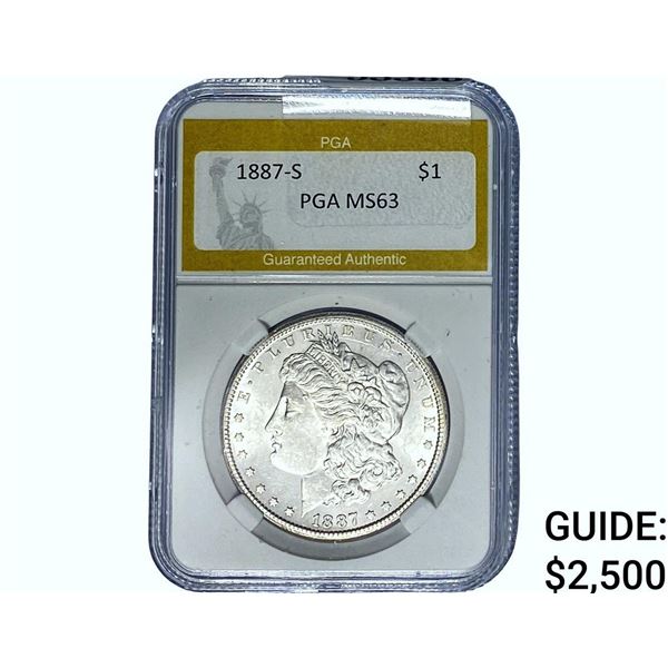 1887-S Morgan Silver Dollar PGA MS63