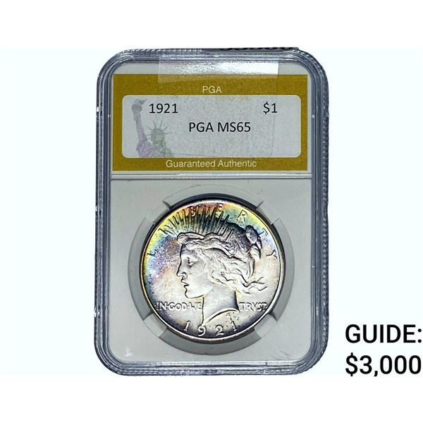 1921 Silver Peace Dollar PGA MS65