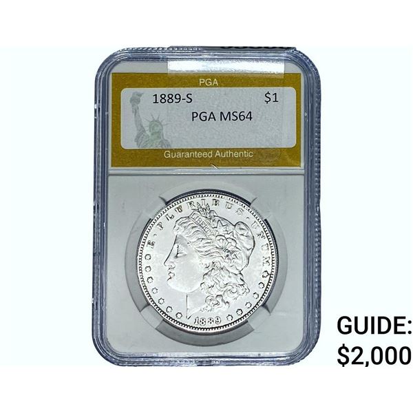 1889-S Morgan Silver Dollar PGA MS64