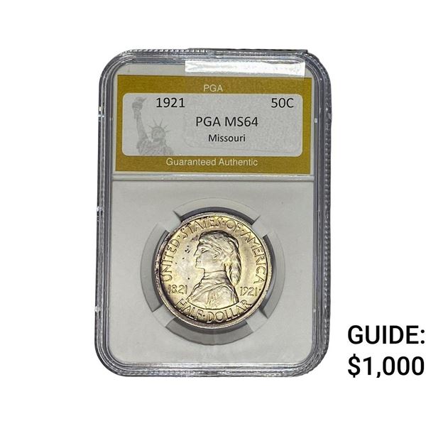 1921 Missouri Half Dollar PGA MS64