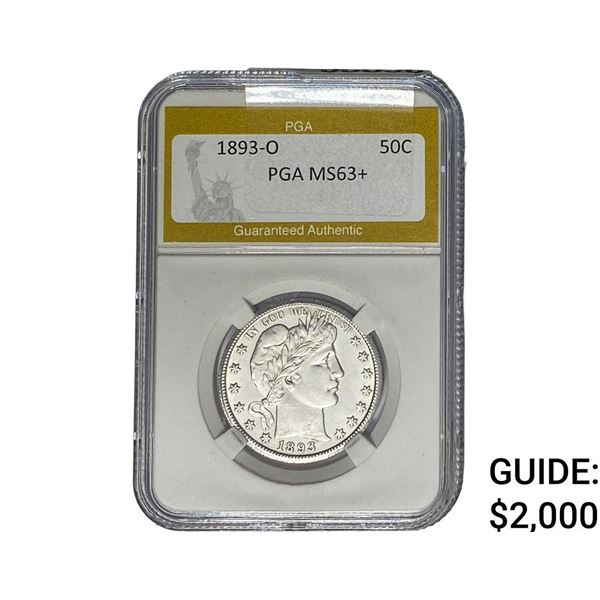 1893-O Barber Half Dollar PGA MS63+