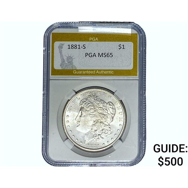 1881-S Morgan Silver Dollar PGA MS65