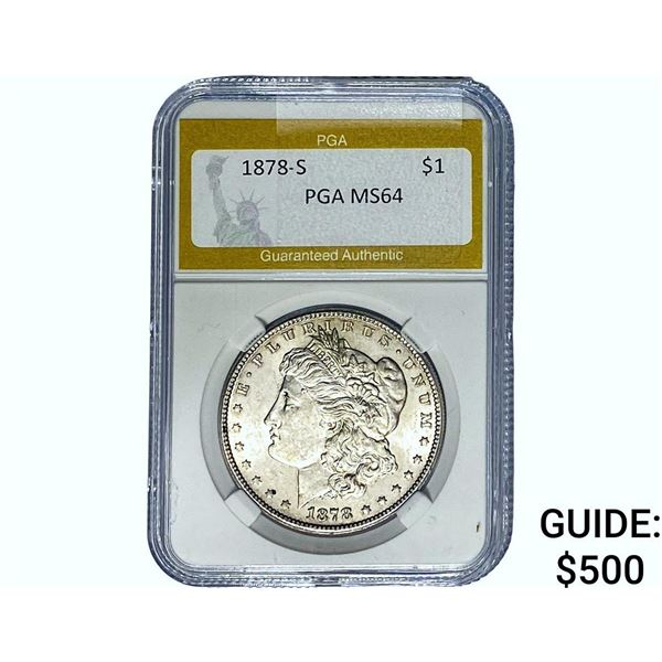 1878-S Morgan Silver Dollar PGA MS64