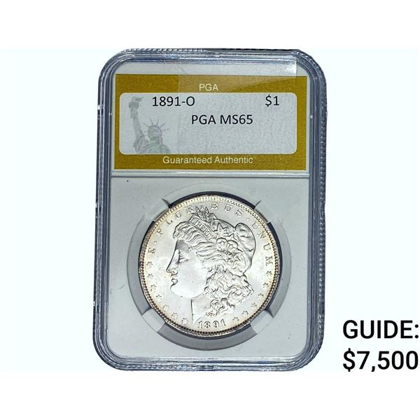 1891-O Morgan Silver Dollar PGA MS65
