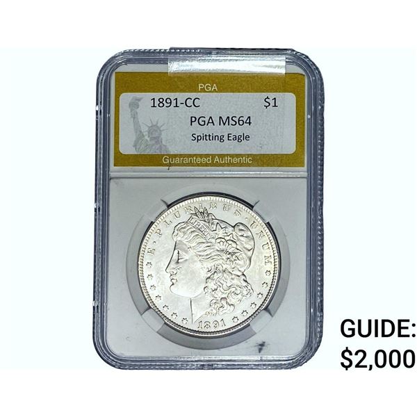 1891-CC Morgan Silver Dollar PGA MS64