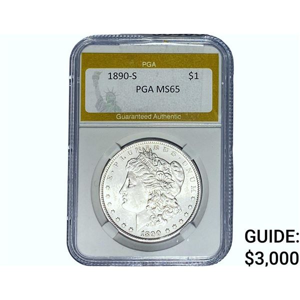 1890-S Morgan Silver Dollar PGA MS65