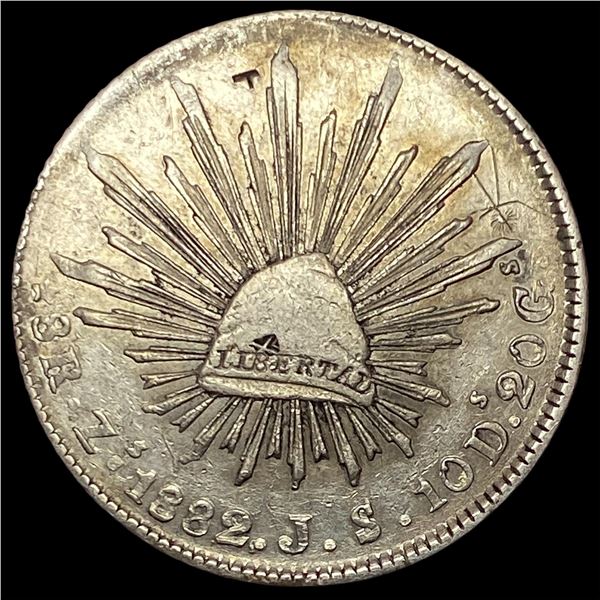 1882Zs JS Mexico Silver 8 Reales CLOSELY UNCIRCULATED