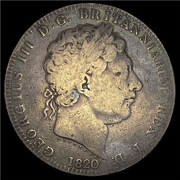 1820 Great Britain Silver Crown NEARLY UNCIRCULATED