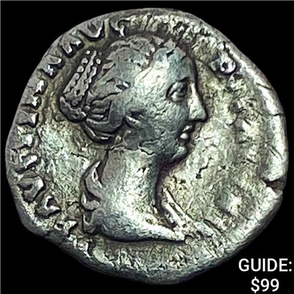 147-176 AD Roman Faustina Jr. Silver Denarius NEARLY UNCIRCULATED