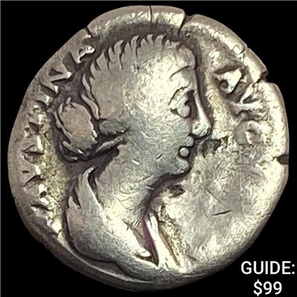 147-176 AD Roman Faustina Jr. Silver Denarius NEARLY UNCIRCULATED