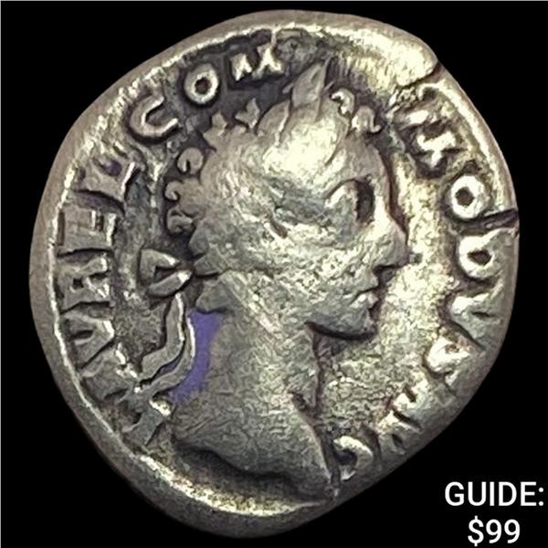 177-192 Roman Commodus Silver Denarius NEARLY UNCIRCULATED