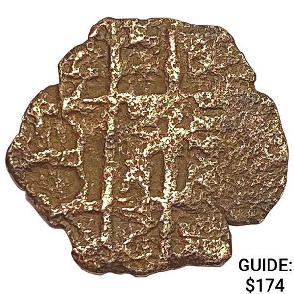 1500-1600'S Spanish Empire Silver 1 Reales Cob NEARLY UNCIRCULATED