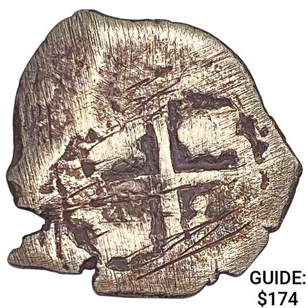 1500-1600's Spanish Empire Silver 1 Reales Cob NEARLY UNCIRCULATED