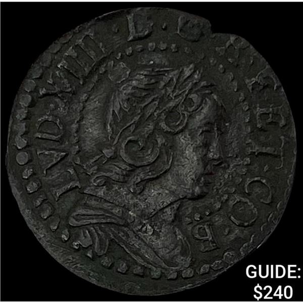 1649 AD Catalonia Copper Seiseno CLOSELY UNCIRCULATED