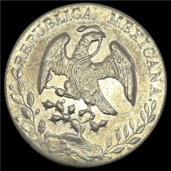 1891Go RS Mexico Silver 8 Reales Cap and Rays CLOSELY UNCIRCULATED