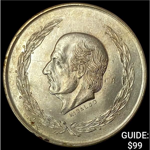 1951-M Mexico Silver 5 Peso Hildalgo UNCIRCULATED
