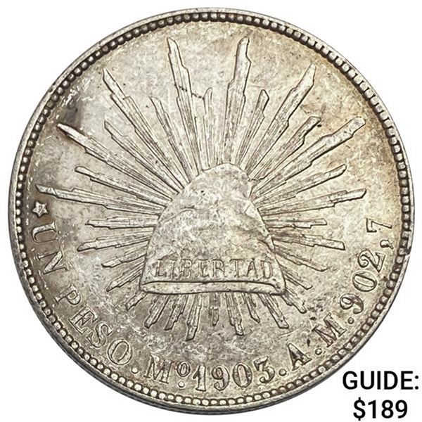 1903Mo AM Mexico Silver Peso CHOICE AU