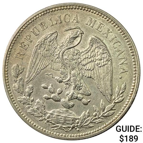 1908Mo AM Mexico Silver Peso CHOICE AU