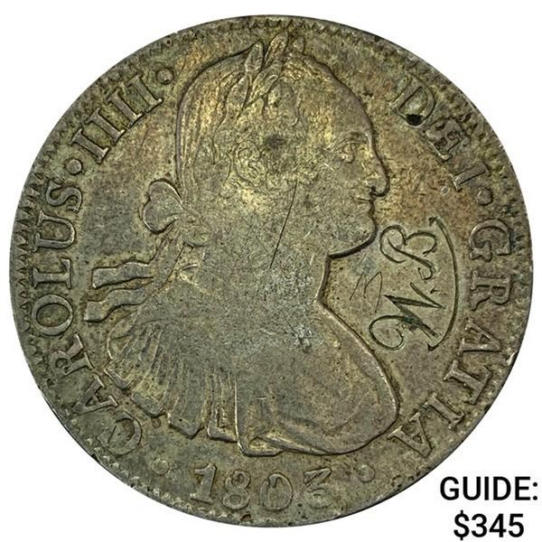 1803Mo FT Mexico Silver 8 Reales NEARLY UNCIRCULATED