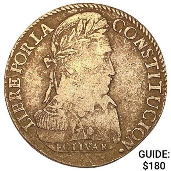 1839FTS LM Bolivia Silver 8 Soles NEARLY UNCIRCULATED