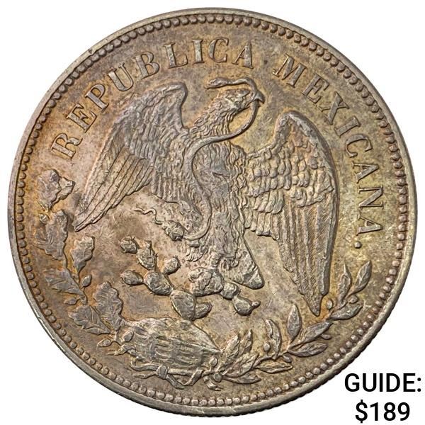 1908Mo AM Mexico Silver Peso CHOICE AU