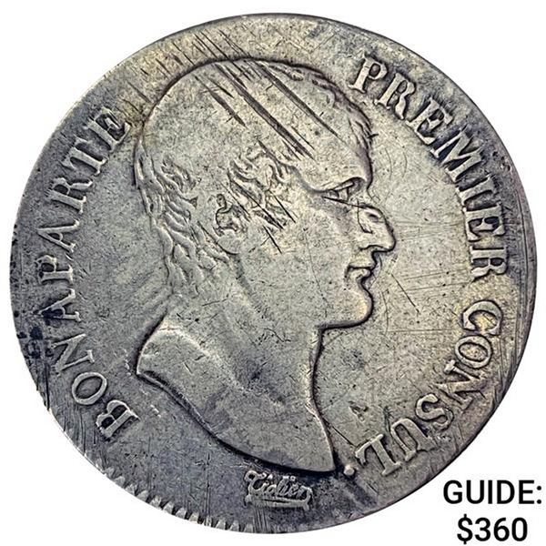 AN12M France Silver 5 Francs ABOUT UNCIRCULATED