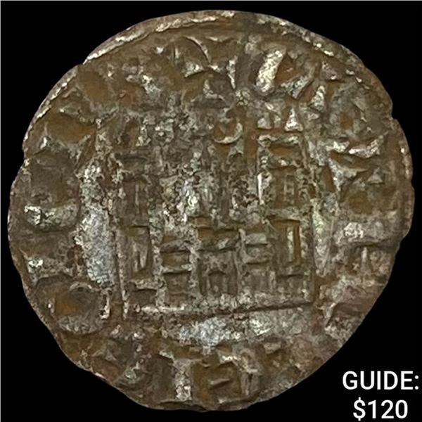 [1284-1295] Spain Castile & Leon Sancho IV Coronado NEARLY UNCIRCULATED