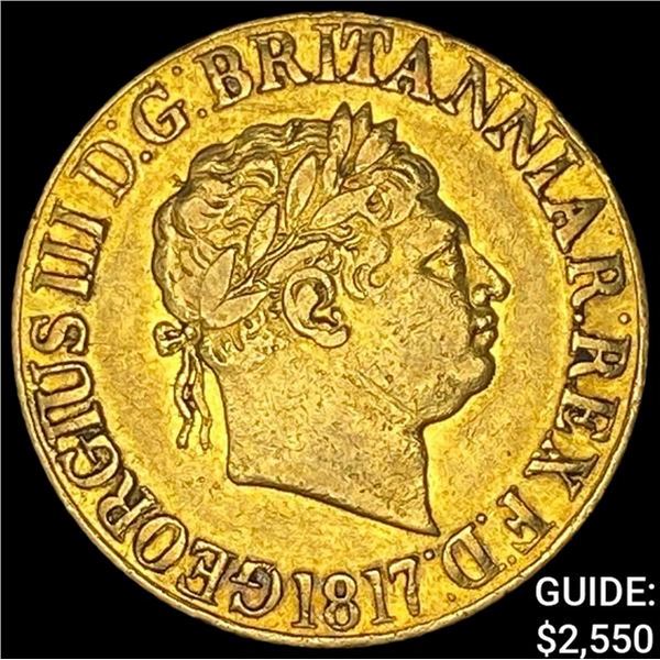 1817 Great Britain George III Gold Guinea .2355oz NEARLY UNCIRCULATED