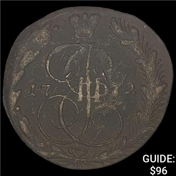 1772 Russia Copper 5 Kopeks CLOSELY UNCIRCULATED