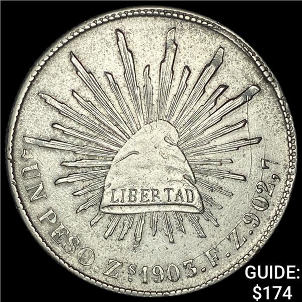 1903Zs FZ Mexico Silver Peso CLOSELY UNCIRCULATED