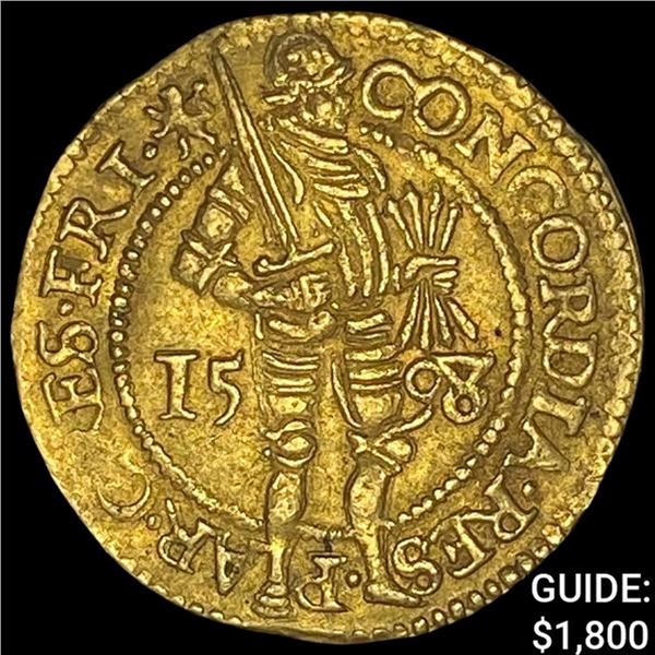 [1598-1597] Netherlands Gold Ducat .11oz NEARLY UNCIRCULATED