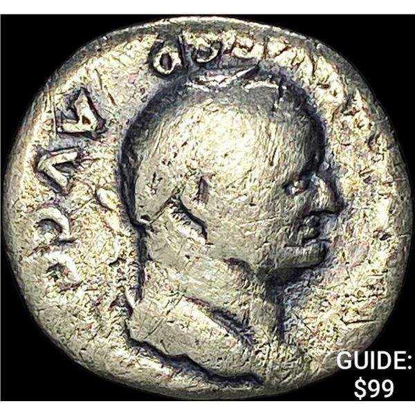 69-79 AD Roman Vespasian Silver Denarius NEARLY UNCIRCULATED