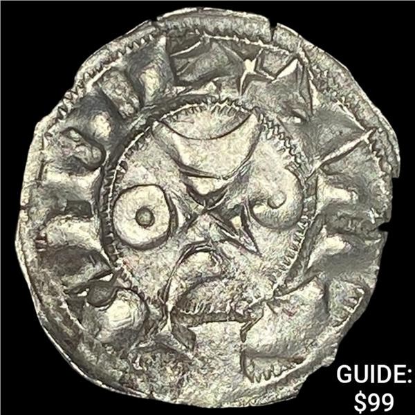 [1170-1245] France Crusades Silver Denier NEARLY UNCIRCULATED