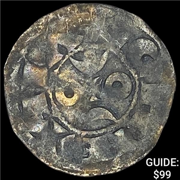 [1170-1245] France Crusader Silver Denier NEARLY UNCIRCULATED