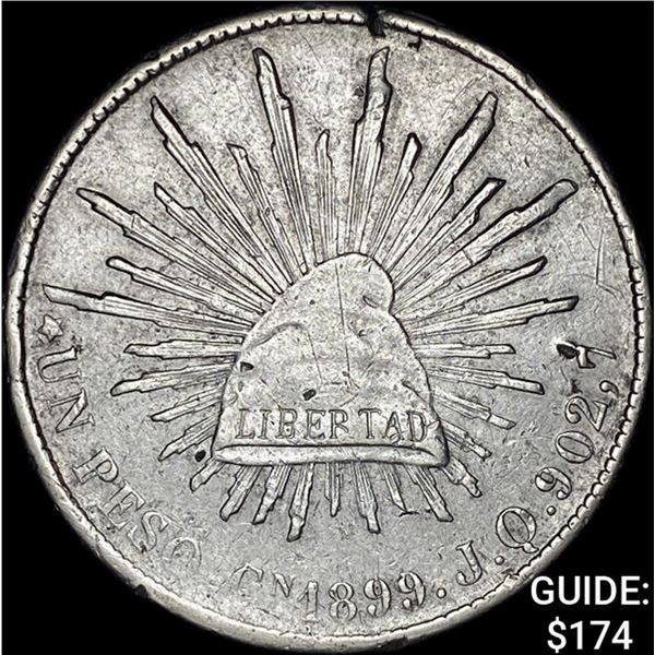 1899Cn JQ Mexico Silver Peso CLOSELY UNCIRCULATED