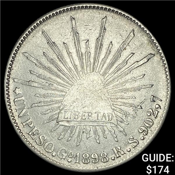 1898Go RS Mexico Silver Peso CHOICE AU