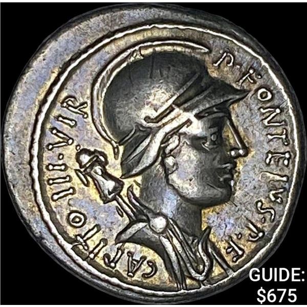 54 BC Roman Fonteius Capito Denarius CLOSELY UNCIRCULATED