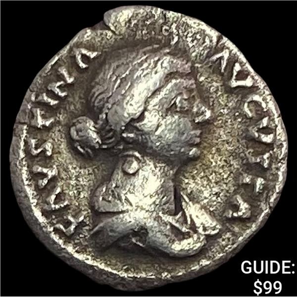 147-176 AD Roman Faustina Jr. Silver Denarius NEARLY UNCIRCULATED