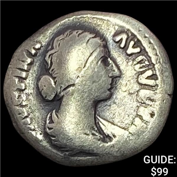 147-176 AD Roman Faustina Jr. Silver Denarius NEARLY UNCIRCULATED