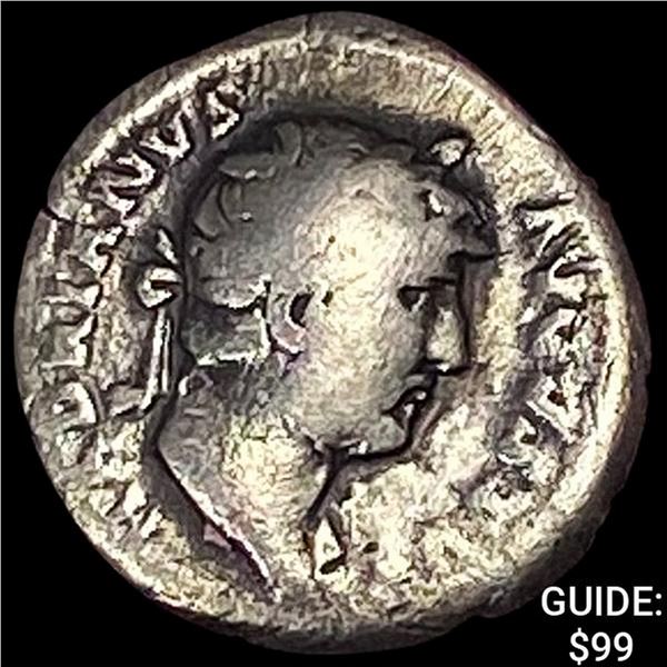 117-138 AD Roman Hadrian Silver Denarius NEARLY UNCIRCULATED