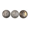 Image 1 : 1858-1876 Seated Liberty Half Dollar Lot [3 Coins] Fine