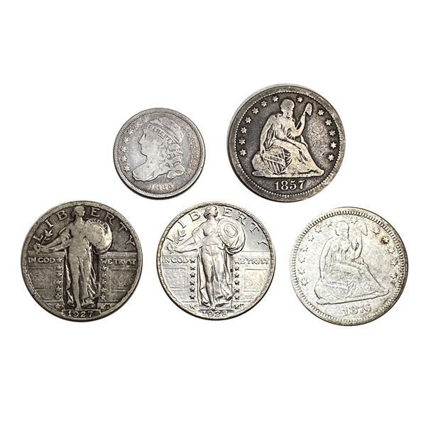 1835-1928 US Silver Type Coin[5 Coins] HIGH GRADE