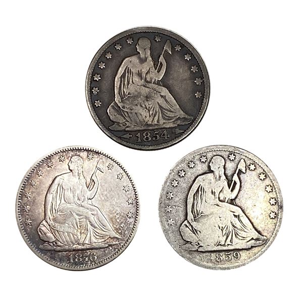 1854-1876 Seated Lib Half Dollar[3Coins] HIGHGRADE