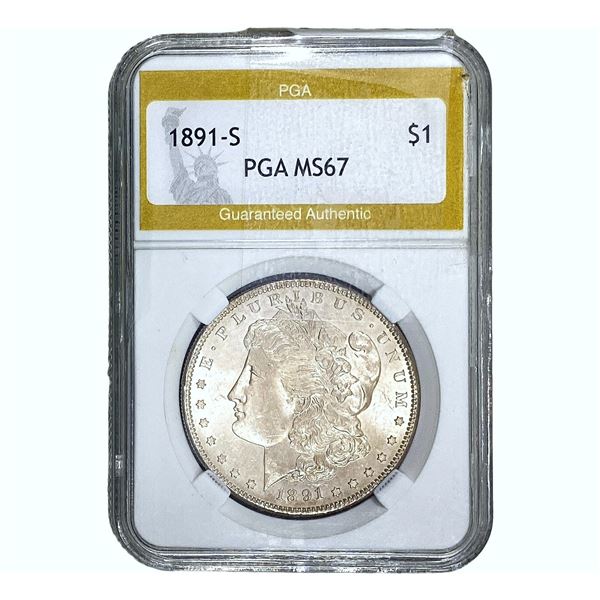 1891-S Morgan Silver Dollar PGA MS67
