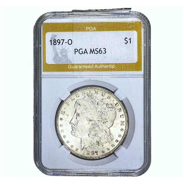 1897-O Morgan Silver Dollar PGA MS63