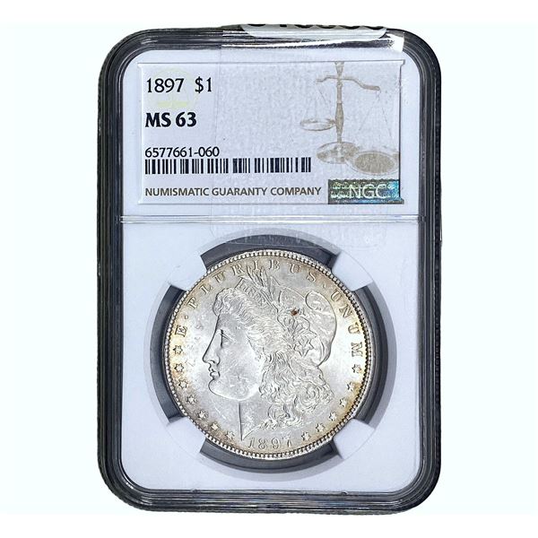 1897 Morgan Silver Dollar NGC MS63