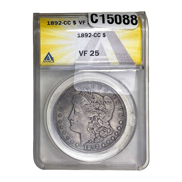 1892-CC Morgan Silver Dollar ANACS VF25