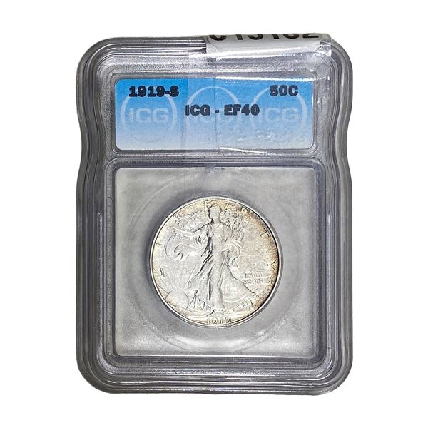 1919-S Walking Liberty Half Dollar ICG XF40