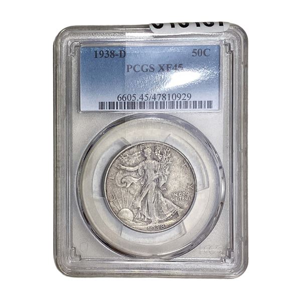 1938-D Walking Liberty Half Dollar PCGS XF45
